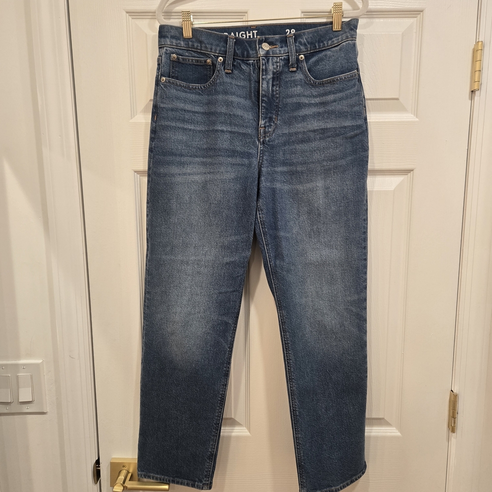 J. Crew Classic Straight High-Rise Jeans in Medium Blue Wash